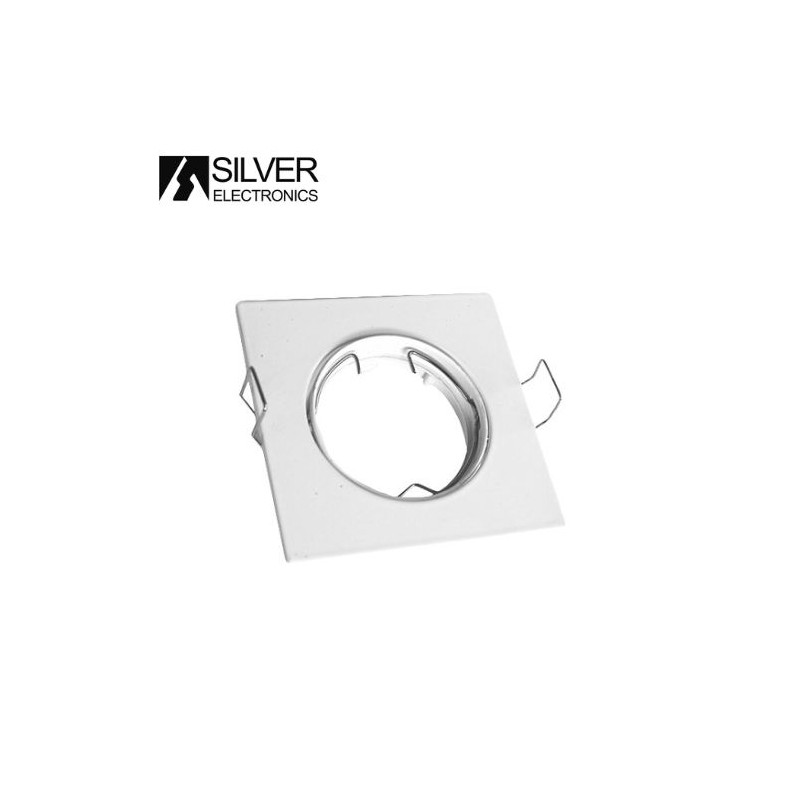 Aro cuadrado basculante Blanco GU10 Incluido 83 x 83mm Diámetro empotramiento 75mm SILVER C1