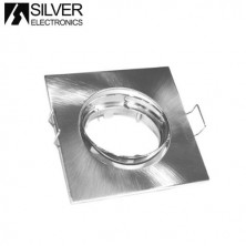 Aro cuadrado basculante Níquel Satín GU10 Incluido 83 x 83mm Diámetro empotramiento 75mm SILVER C1