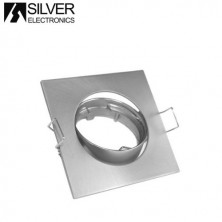 Aro cuadrado basculante Níquel Mate GU10 Incluido 83 x 83mm O empotromiento 75mm SILVER
