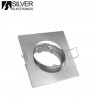 Aro cuadrado basculante Níquel Mate GU10 Incluido 83 x 83mm Diámetro empotramiento 75mm SILVER C1