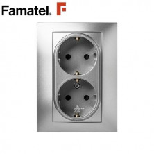 Mecanismo empotrar Serie HABITAT15 Base dobe 16V-220V Color Aluminio FAMATEL C1/10