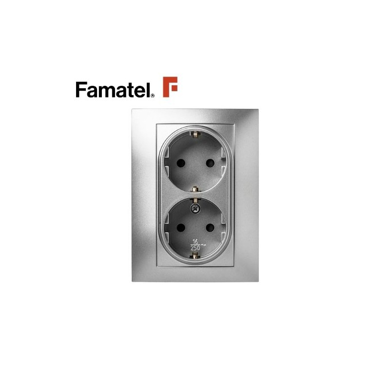 Mecanismo empotrar Serie HABITAT15 Base dobe 16V-220V Color Aluminio FAMATEL C1/10