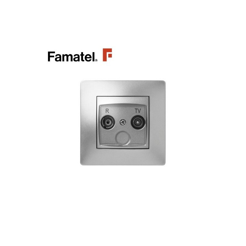 Mecanismo empotrar Serie HABITAT15 Base TV Color Aluminio FAMATEL / 6