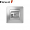 Mecanismo empotrar Serie HABITAT15 Base de Telefono RJ11 Color Aluminio FAMATEL / 6