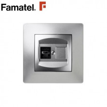 Mecanismo empotrar Serie HABITAT15 Toma RJ45 Color Aluminio FAMATEL / 6