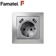 Mecanismo empotrar Serie HABITAT15 Toma + 2 USB Color Aluminio FAMATEL / 6