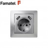Mecanismo empotrar Serie HABITAT15 Toma + 2 USB Color Aluminio FAMATEL / 6