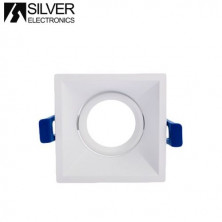 Aro cuadrado basculante Blanco GU10 NO Incluido 90 x 90mm Diámetro empotramiento 80mm BOLT SILVER C1