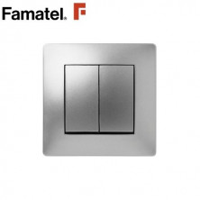 Mecanismo empotrar Serie HABITAT15 Interruptor Conmutador doble 10 Color Aluminio FAMATEL / 10