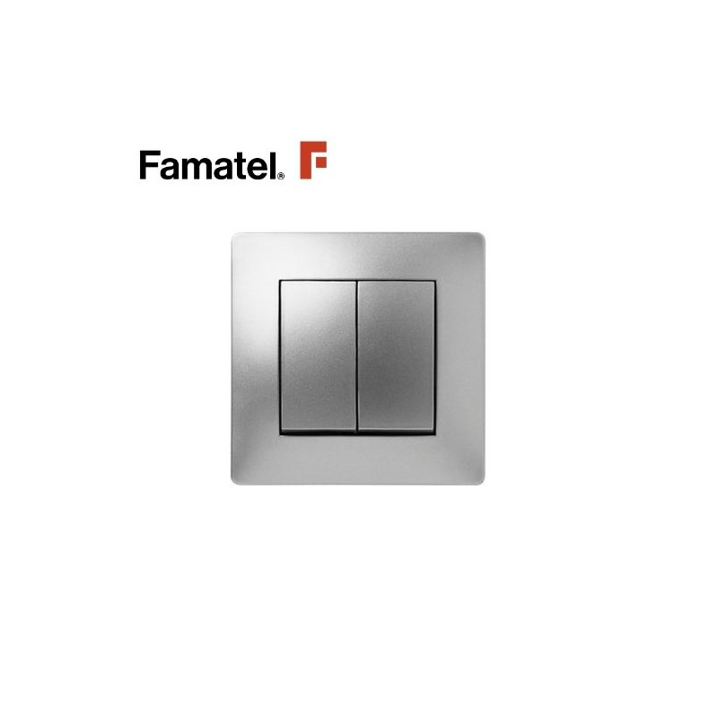 Mecanismo empotrar Serie HABITAT15 Interruptor Conmutador doble 10 Color Aluminio FAMATEL / 10