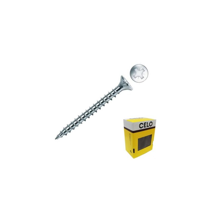 Tornillo VELOX rosca completa cabeza avellanada PZ 4x50mm cincado Caja 500 uds. CELO