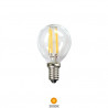Bombilla Esférica LED E14 4w 3000K 450Lm FILAMENTO Transparente 220V PREMIUM SILVER