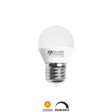 Bombilla Esférica LED ((( REGULABLE ))) E27 5w 3000K 320Lm 220V PREMIUM SILVER C1