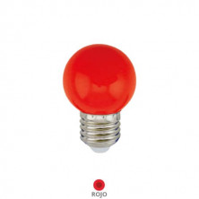 Bombilla Esférica LED E27 1w Rojo DECORATIVA IP44 220V PREMIUM SILVER C10