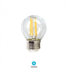 Bombilla Esférica LED E27 3w 5000K 450Lm FILAMENTO Transparente 220V PREMIUM SILVER C10