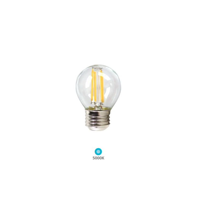 Bombilla Esférica LED E27 3w 5000K 450Lm FILAMENTO Transparente 220V PREMIUM SILVER ÚLTIMAS UNIDADES