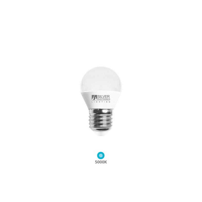 Bombilla Esférica LED E27 6w 5000K 560Lm 220V PREMIUM SILVER C10