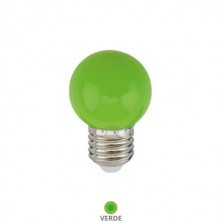 Bombilla Esférica LED E27 1w Verde DECORATIVA IP44 220V PREMIUM SILVER C10