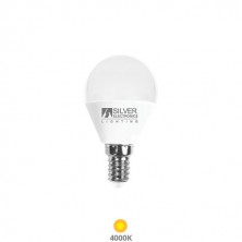 Bombilla Esférica LED E14 6w 4000K 520Lm 220V PREMIUM SILVER C10