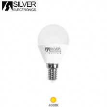 Bombilla Esférica LED E14 7w 4000K 660Lm 220V SILVER C10
