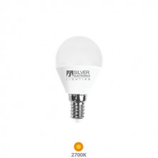 Bombilla Esférica LED E14 6w 2700K 560Lm 220V PREMIUM SILVER C10