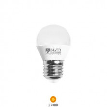 Bombilla Esférica LED E27 6w 2700K 500Lm 220V PREMIUM SILVER C10