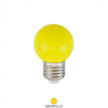 Bombilla Esférica LED E27 1w Amarillo DECORATIVA IP44 220V PREMIUM SILVER C10