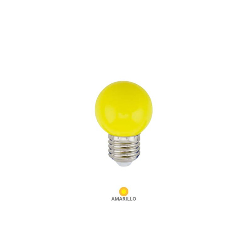Bombilla Esférica LED E27 1w Amarillo DECORATIVA IP44 220V PREMIUM SILVER C10