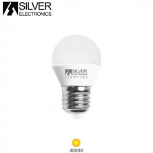 Bombilla Esférica LED E27 5w 4000K 470Lm 220V SILVER C10