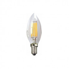 Bombilla Vela LED E14 4w 5000K 450Lm Filamento 220V PREMIUM SILVER C10