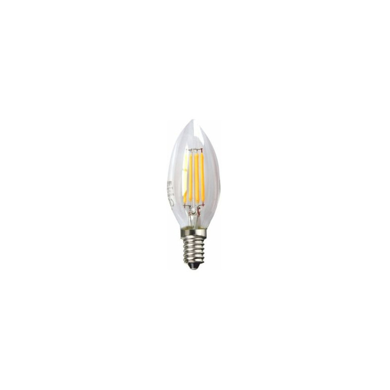 Bombilla Vela LED E14 4w 5000K 450Lm Filamento 220V PREMIUM SILVER C10