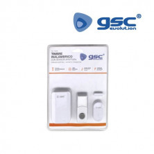 Timbre inalámbrico + Sensor apertura 150M 85dB 220V con pulsador a pilas  IP44 GSC C16/64