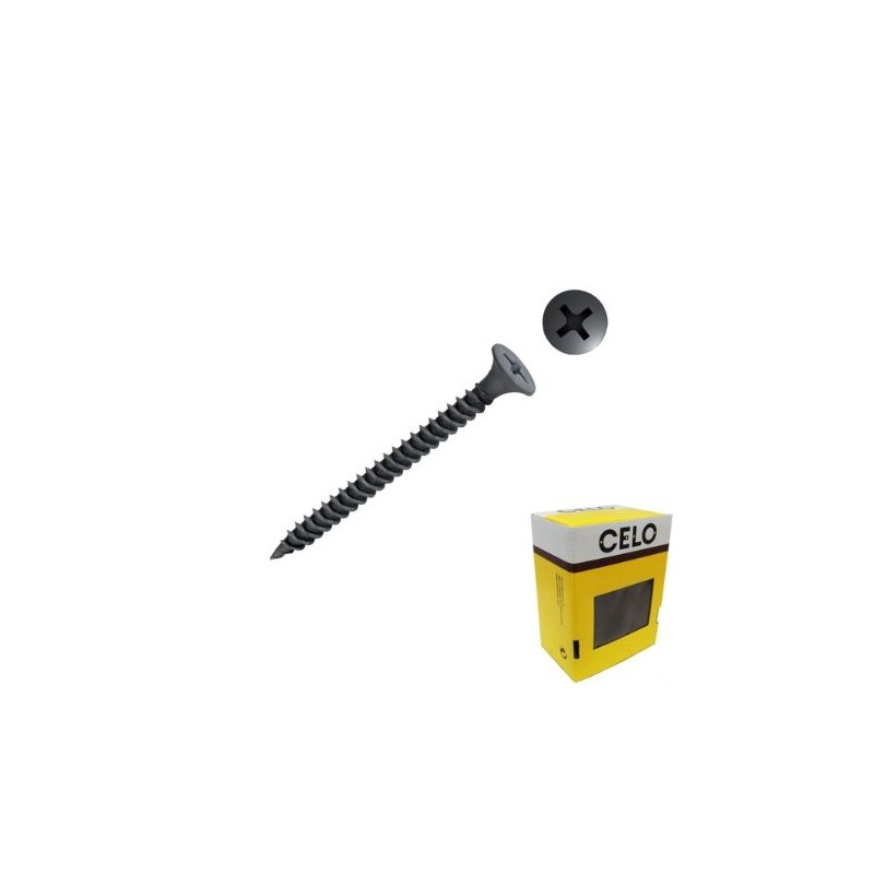 Tornillo cartón yeso SSF cabeza avellanada impronta PH 3,5x45mm Fosfatado Caja de 500 ud CELO