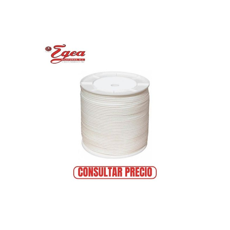 Cuerda Poliéster Driza-Trenzada 8mm Blanco Rollo 100m EGEA