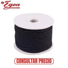 Cuerda Poliéster Driza-Trenzada 8mm Negra Rollo 100m EGEA