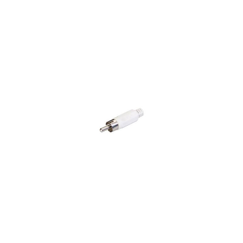 Conector RCA Macho Blanco plastico AVALVA