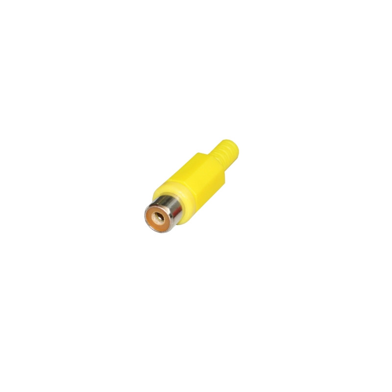Conector Hembra aerea RCA audio plastico. Amarilla
