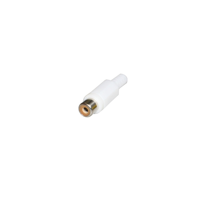 Conector Hembra aerea RCA audio plastico. Blanca