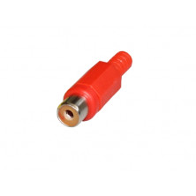 Conector Hembra aerea RCA audio plastico. Roja