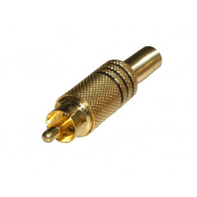 Conector RCA Macho video metalico. Dorado AVALVA