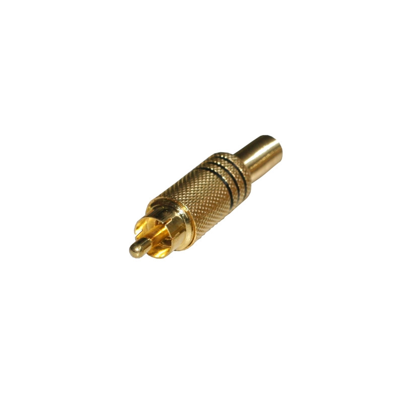 Conector RCA Macho video metalico. Dorado AVALVA