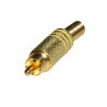 Conector RCA Macho video metalico. Dorado. Amarilla