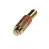 Conector Hembra aerea RCA video metalica. Dorada. Roja