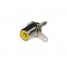 Conector Hembra RCA fijacion a rosca. Amarilla