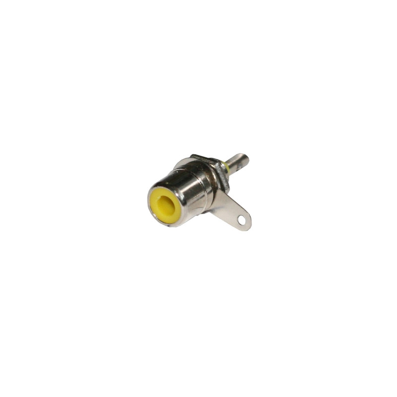 Conector Hembra RCA fijacion a rosca. Amarilla