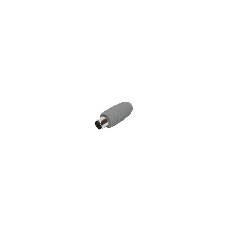 Conector Macho TV 9.5mm recto. Gris