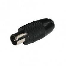 Conector Macho TV 9.5mm recto. Negro