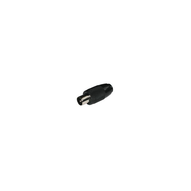 Conector Macho TV 9.5mm recto. Negro