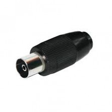Conector Hembra TV 9.5mm recta. Negra
