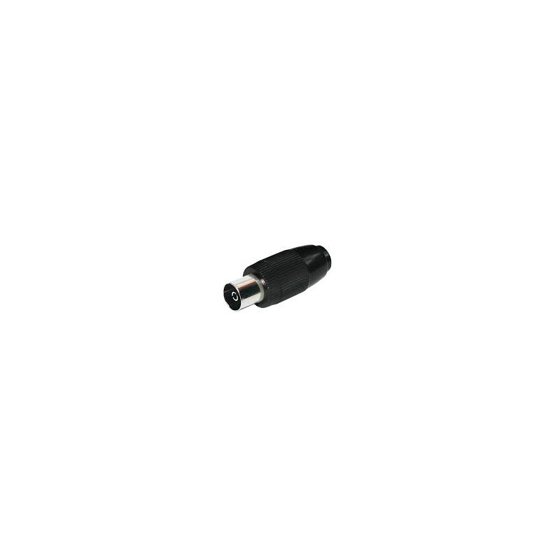 Conector Hembra TV 9.5mm recta. Negra